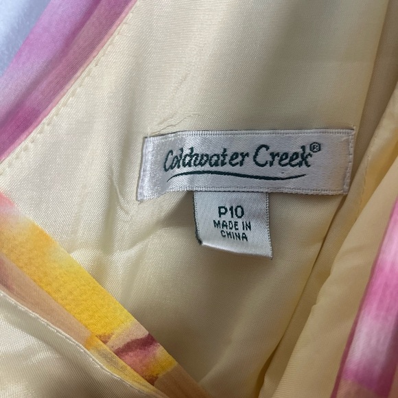 Vintage Silk Cold water Creek Watercolor Dress size 10 petite - Picture 2 of 6